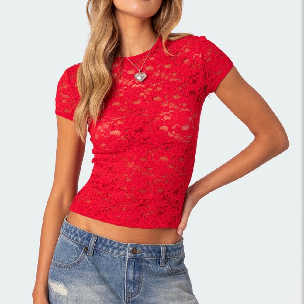 Kaori Sheer Lace T Shirt